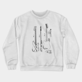 Guitar Vintage Patent Drawing Crewneck Sweatshirt